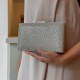 Bolsa Maria Chic Acessórios Clutch Cris Cristais Prata