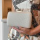 Bolsa Maria Chic Acessórios Clutch Amy Malha Texturizada Bege