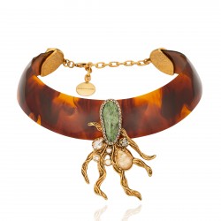 Colar Camila Klein Onda do Tirreno Choker Mesclado Ouro Velho