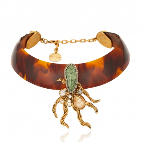 Colar Camila Klein Onda do Tirreno Choker Mesclado Ouro Velho