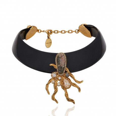 Colar Camila Klein Onda do Tirreno Choker Ouro Velho