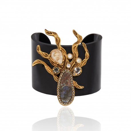 Pulseira Camila Klein Onda do Tirreno Preto Ouro Velho