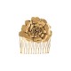 Presilha Pente Monica Di Creddo Papoula Flor Ouro Vintage