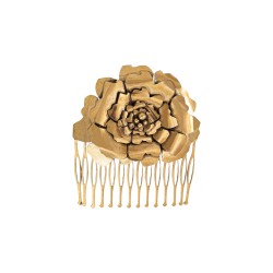 Presilha Pente Monica Di Creddo Papoula Flor Ouro Vintage
