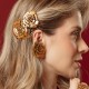 Presilha Pente Monica Di Creddo Papoula Flor Ouro Vintage
