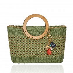 Bolsa Camila Klein Limone Di Sorrento Palha Trabalhada Verde