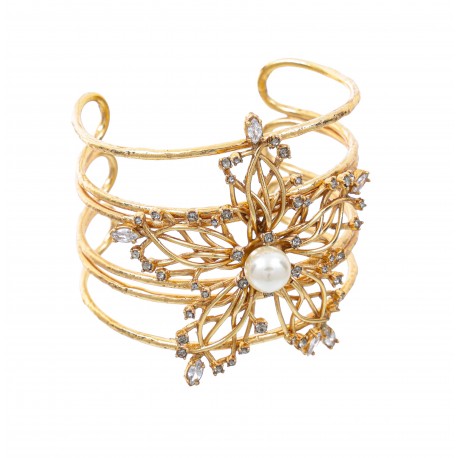 Pulseira Claudia Arbex Vitória Bracelete Ouro Vintage
