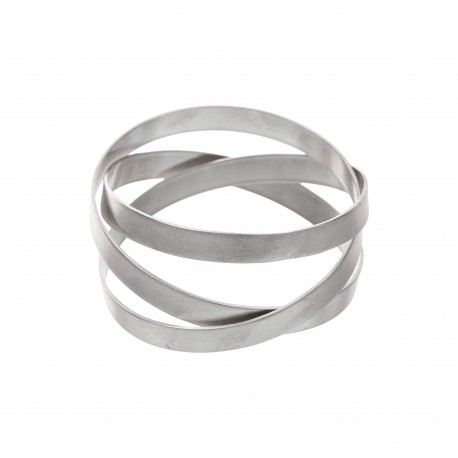 Pulseira Luiza Rogi Una Metal Entrelaçado Prata Envelhecida