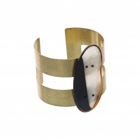 Pulseira Luiza Rogi Una Bracelete Resina Ouro Envelhecido