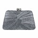 Bolsa Maria Chic Acessórios MP Clutch Metalizada Preta e Prata