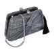 Bolsa Maria Chic Acessórios MP Clutch Metalizada Preta e Prata