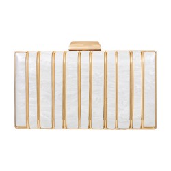 Bolsa Maria Chic Acessórios Clutch Tita Acrílica Off Whitte