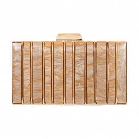 Bolsa Maria Chic Acessórios Clutch Tita Acrílica Dourada