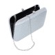 Bolsa Maria Chic Acessórios Clutch Cetim Cristais Prata