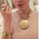 Anel Luiza Rogi Una Redondo Metal Ouro Envelhecido