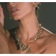 Colar Claudia Arbex Star Harley Choker Aro Ouro Vintage