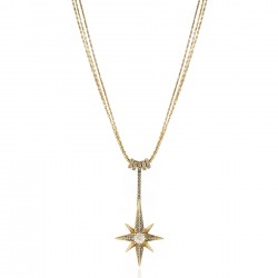 Colar Claudia Arbex Star Harley Longo Pingente Ouro Vintage