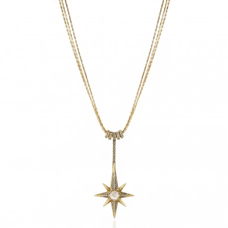 Colar Claudia Arbex Star Harley Longo Pingente Ouro Vintage