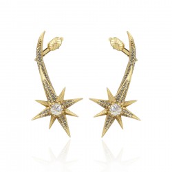 Brinco Claudia Arbex Star Harley Ear Cuff Ouro Vintage