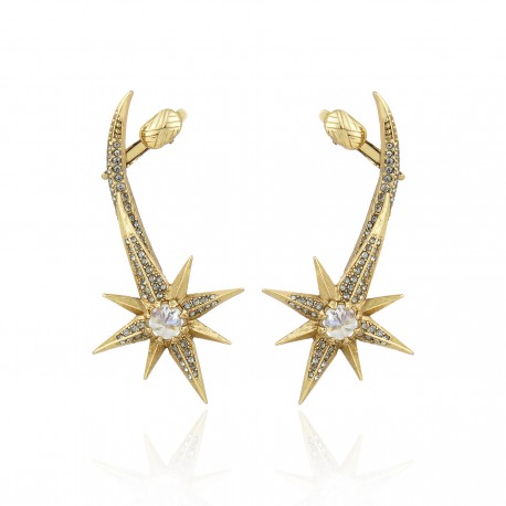 Brinco Claudia Arbex Star Harley Ear Cuff Ouro Vintage