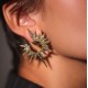 Brinco Claudia Arbex Star Harley Cristais Ouro Vintage