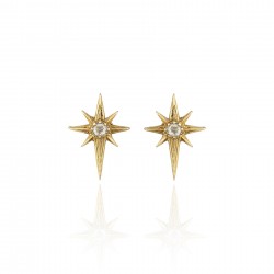 Brinco Claudia Abex Star Harley Cristal Ouro Vintage