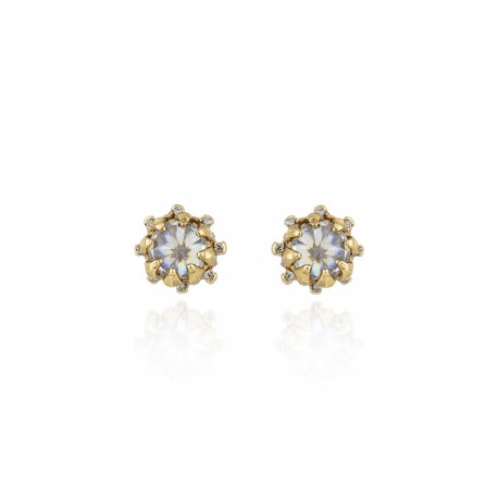 Brinco Claudia Abex Star Harley Cristais Ouro Vintage