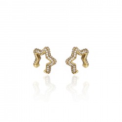 Brinco Claudia Arbex Star Harley Piercing Ouro Vintage