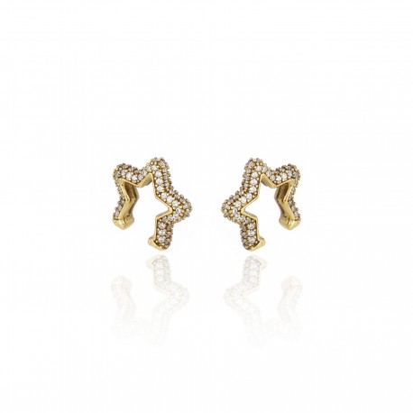 Brinco Claudia Arbex Star Harley Piercing Ouro Vintage