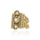 Anel Claudia Arbex Star Harley Cristais Ouro Vintage