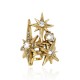 Anel Claudia Arbex Star Harley Cristais Ouro Vintage