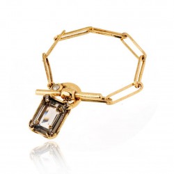 Pulseira Claudia Arbex Star Harley Elos Cristais Ouro Vintage