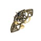 Anel Claudia Arbex Star Harley Gladiador Cristais Ouro Vintage