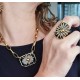 Anel Claudia Arbex Star Harley Cristal Ouro Vintage