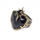 Anel Claudia Arbex Star Harley Pedra Natural Estrela Ouro Vintage
