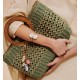 Bolsa Camila Klein Limone Di Sorrento Palha Trabalhada Verde