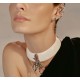 Colar Camila Klein Onda do Tirreno Choker Marfim Prata Velho