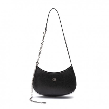 Bolsa Isla Forever Shoulder Bag Max Croco Caviar Preta Onix