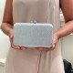 Bolsa Maria Chic Acessórios Clutch Cetim Cristais Prata