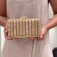 Bolsa Maria Chic Acessórios Clutch Tita Acrílica Dourada