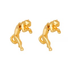 Brinco Nádia Gimenes Leopardo Front Back Dourado