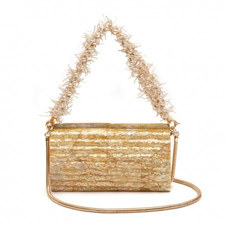 Bolsa Isla Clutch Baguete Madrepérola