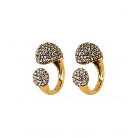 Anel Hector Albertazzi Paradoxo Kit Strass Ouro Vintage