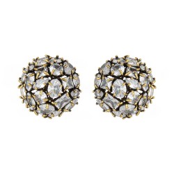 Brinco Hector Albertazzi Brisa Zircônias Ouro Vintage