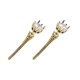 Brinco Hector Albertazzi Lumiere Front Back Ouro Vintage