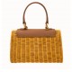 Bolsa Serpui Bag Yasmin Vime Natural Couro Caramelo
