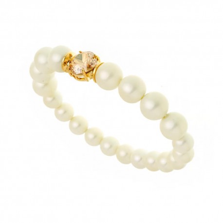 Pulseira Nádia Gimenes Christal Pérolas Dourado