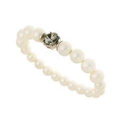 Pulseira Nádia Gimenes Christal Pérolas Prata