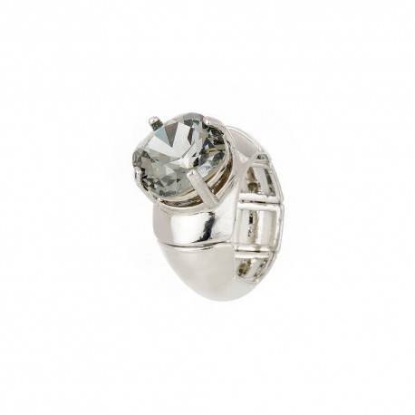 Anel Nádia Gimenes Christal Black Diamond Prata