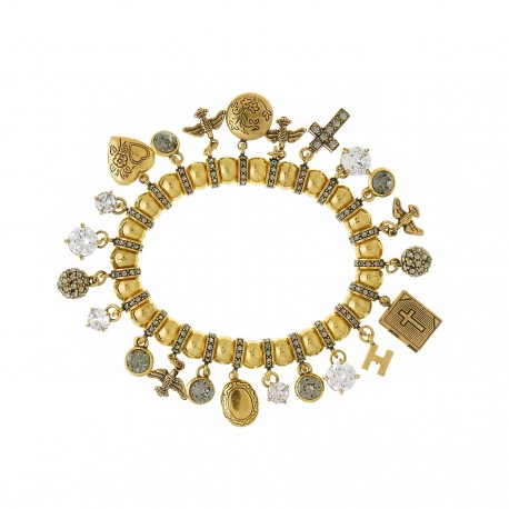 Pulseira Hector Albertazzi Fé III Medalhas Ouro Vintage
